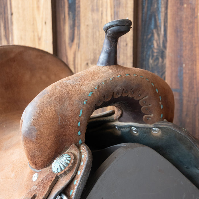 14" USED DOUBLE J POZZI BARREL SADDLE