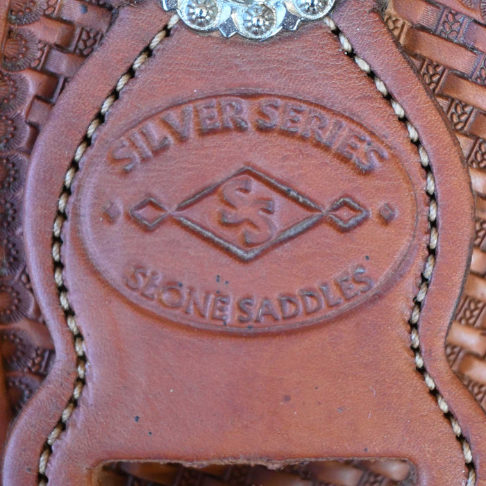 14" USED SLONE SADDLES SILVER SERIES TEAM ROPING SADDLE