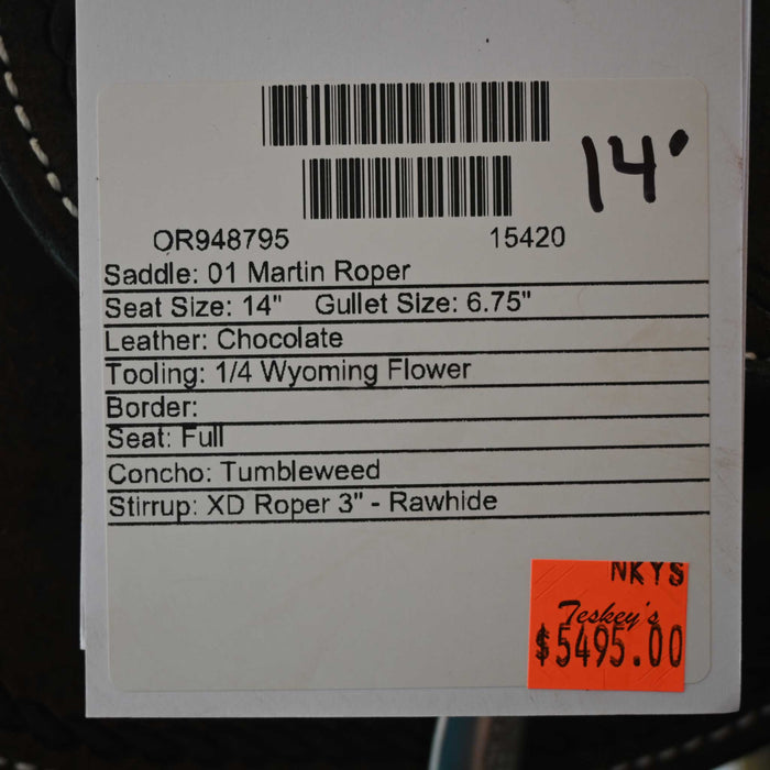 14" MARTIN TEAM ROPING SADDLE