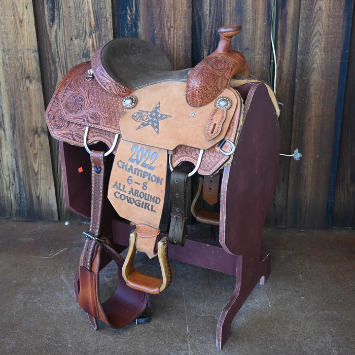 13" USED SLONE SADDLE TEAM ROPING SADDLE