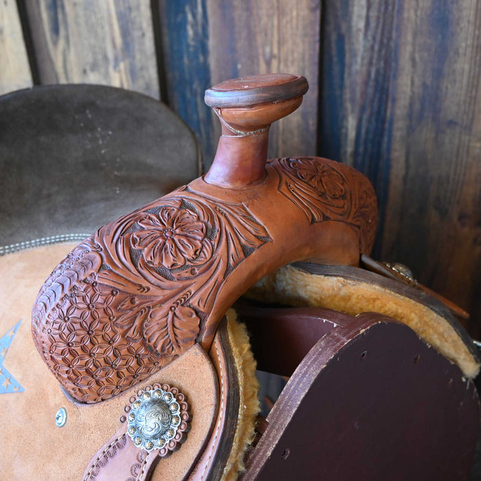 13" USED SLONE SADDLE TEAM ROPING SADDLE