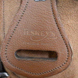 13" USED TESKEY'S BARZILIAN BARREL SADDLE Saddles TESKEY'S SADDLERY LLC   