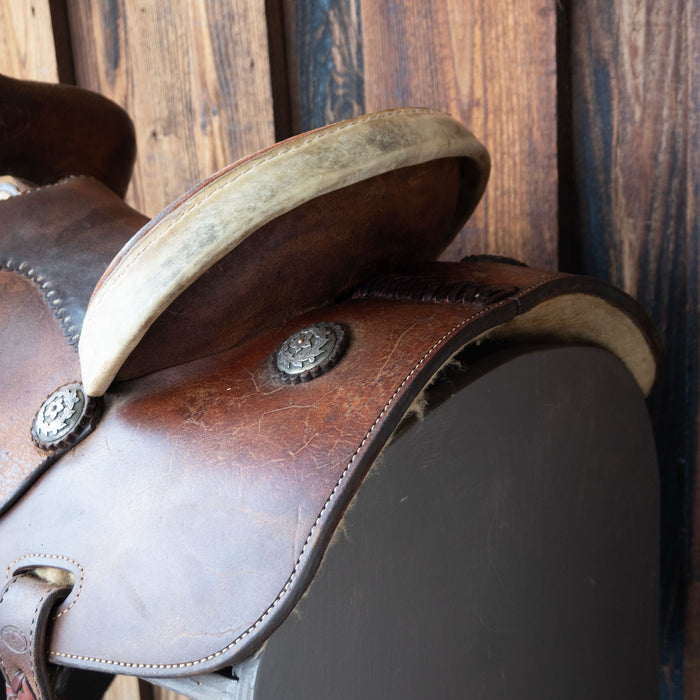 13.5" USED ALLEN SADDLERY BARREL SADDLE