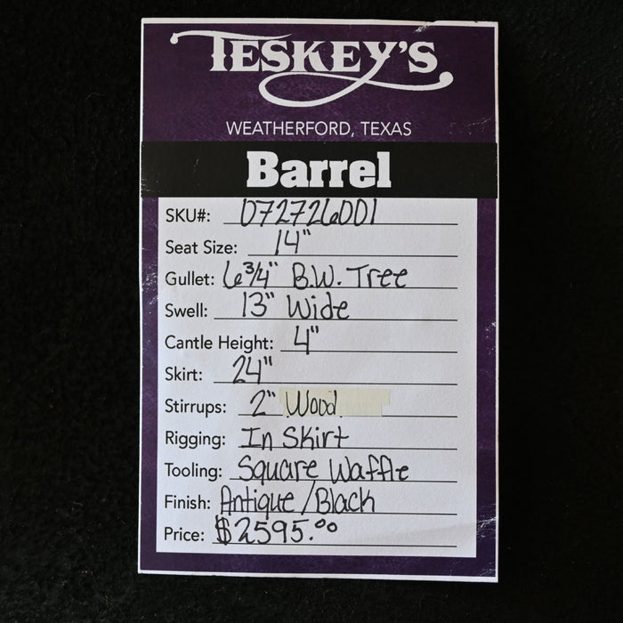 14" TESKEY'S BARREL SADDLE