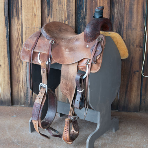 15.5" USED JEFF SMITH RANCH CUTTER SADDLE Saddles - Used Jeff Smith