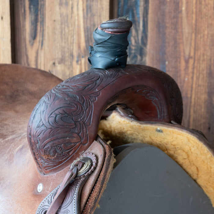 15.5" USED JEFF SMITH RANCH CUTTER SADDLE