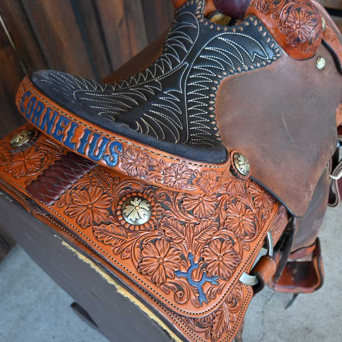 14" USED LANCE HORNER ROPING SADDLE Saddles - Used Lance Horner