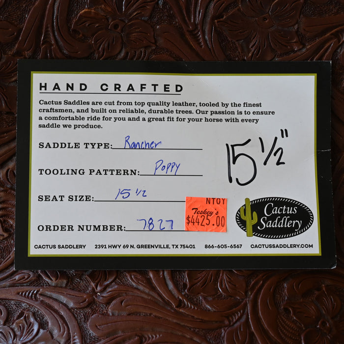 15.5" CACTUS RANCH SADDLE Saddles - New CACTUS SADDLERY