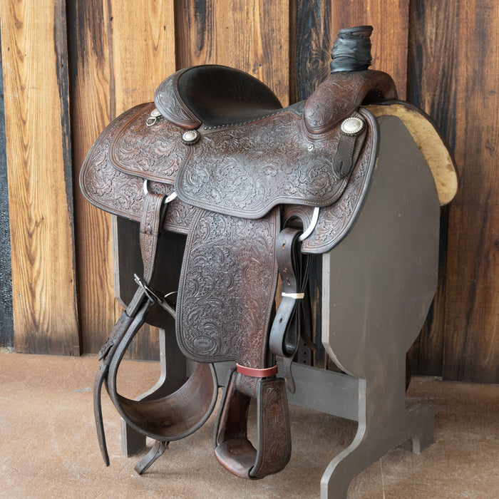 14" USED JAY NORDLEY TEAM ROPING SADDLE
