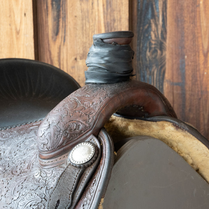 14" USED JAY NORDLEY TEAM ROPING SADDLE