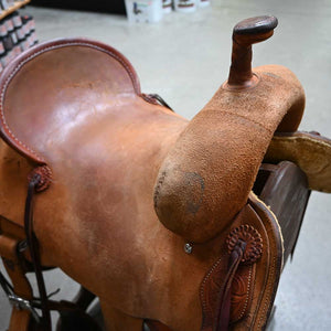 16" USED BOOGER BROWN RANCH CUTTING SADDLE