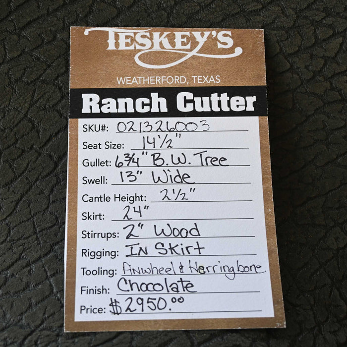 14.5" TESKEY'S PRO CUTTER RANCH CUTTER SADDLE