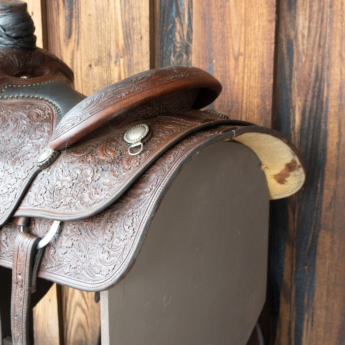 14" USED JAY NORDLEY TEAM ROPING SADDLE