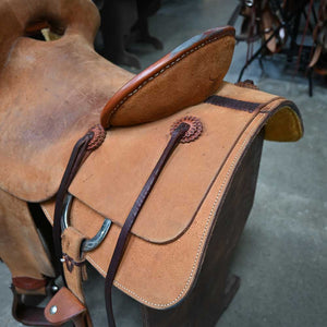 16" USED BOOGER BROWN RANCH CUTTING SADDLE