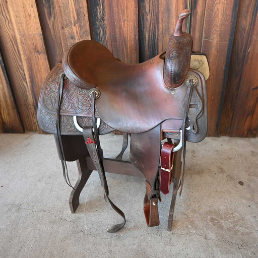 16.5" USED JEFF SMITH BUSTER WELCH CUTTING SADDLE Saddles - Used Jeff Smith