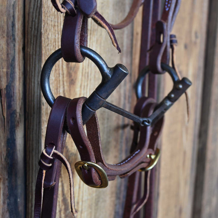 Nolan Hansen D-Ring Square Snaffle Bridle Rig w/Browband Headstall
