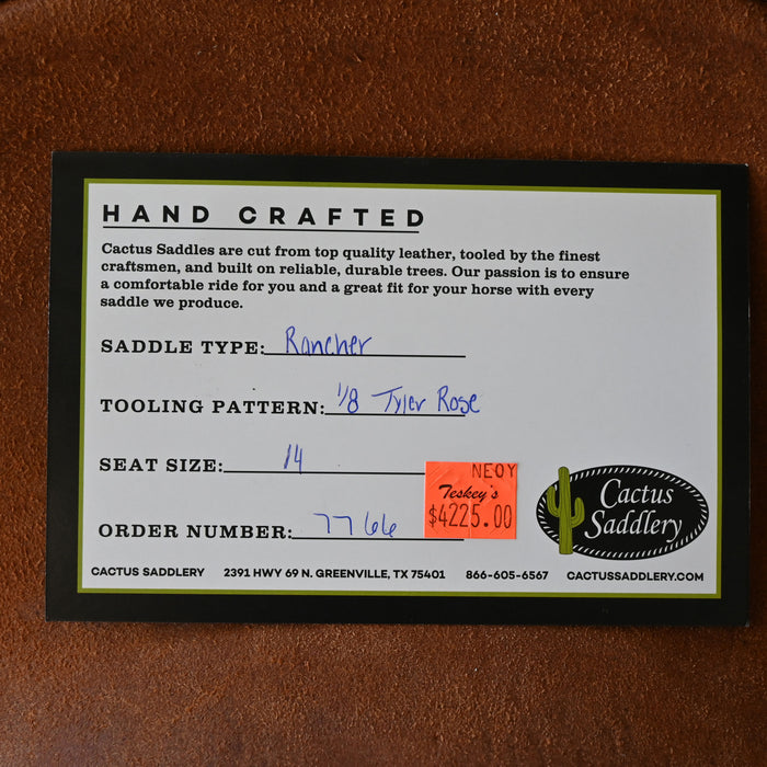 14" CACTUS RANCH SADDLE