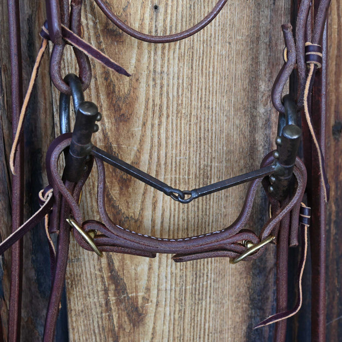 Nolan Hansen D-Ring Square Snaffle Bridle Rig w/Browband Headstall