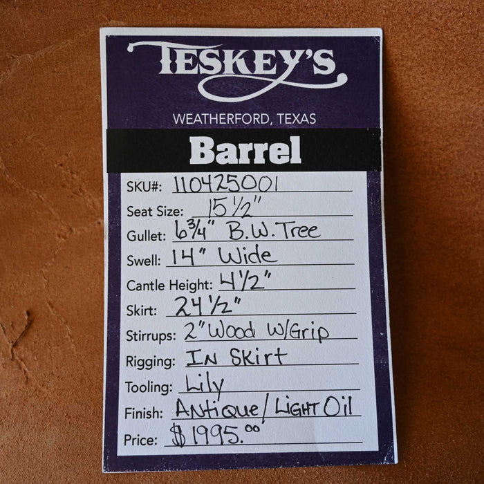 15.5" TESKEY'S BARREL SADDLE