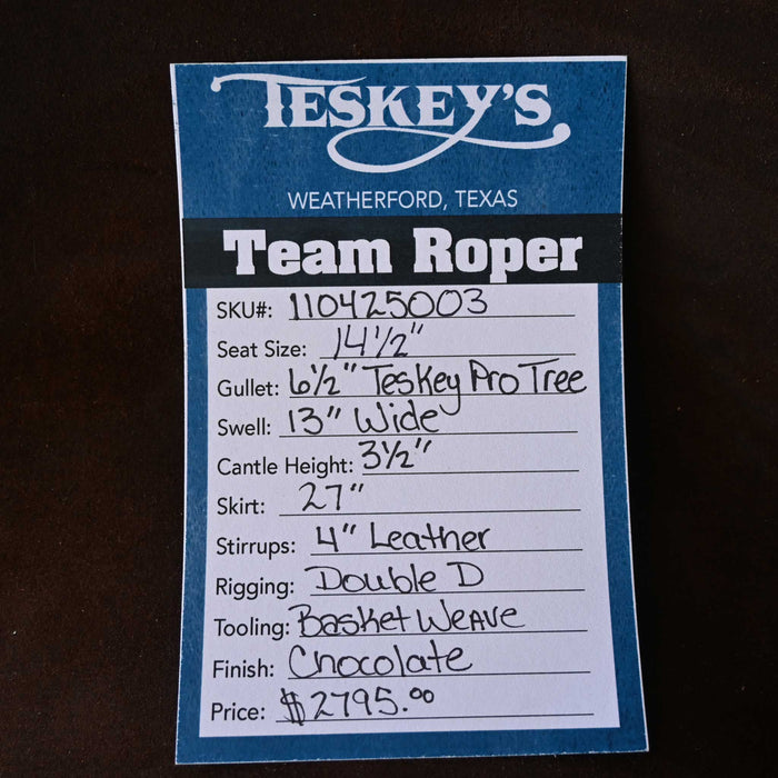 14.5" PATRICK SMITH TEAM ROPING SADDLE