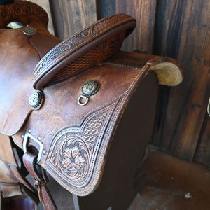 15" USED THREE FORKS ROPING SADDLE Saddles Three Forks Saddlery