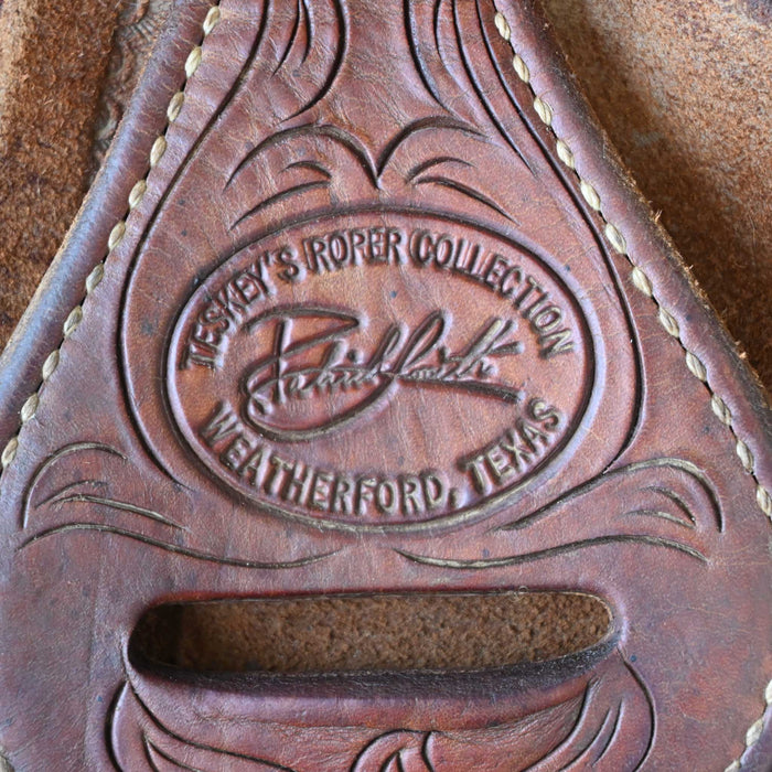14" USED PATRICK SMITH TEAM ROPING SADDLE