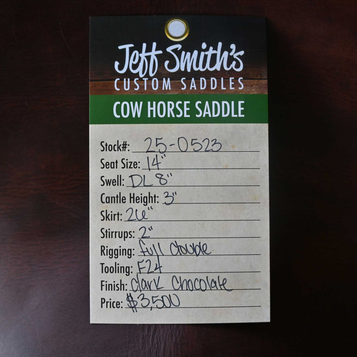 14" JEFF SMITH DONN LESON COW HORSE SADDLE Saddles - New Jeff Smith