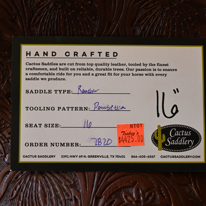 16" CACTUS RANCH SADDLE