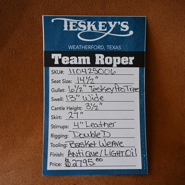 14.5" PATRICK SMITH TEAM ROPING SADDLE