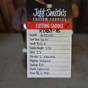 16.5" USED JEFF SMITH CUTTING SADDLE Saddles Jeff Smith   