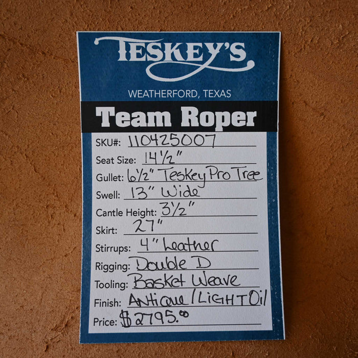 14.5" PATRICK SMITH TEAM ROPING SADDLE