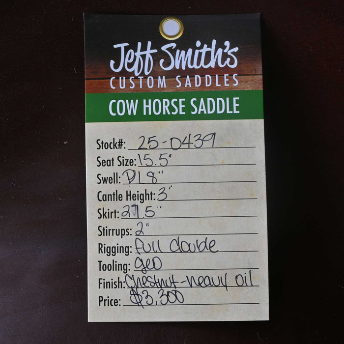 15.5" JEFF SMITH DONN LESON COW HORSE SADDLE Saddles - New Jeff Smith