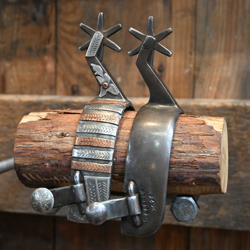D. Garren Silver & Copper Mounted 6pt. Spurs Tack - Spurs Damon Garren