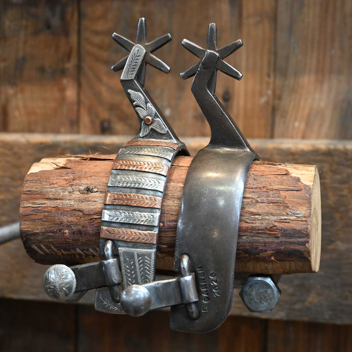 D. Garren Silver & Copper Mounted 6pt. Spurs
