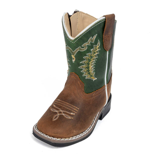 Old West Toddler Natural Green Leather Boot KIDS - Footwear - Boots Jama Corporation