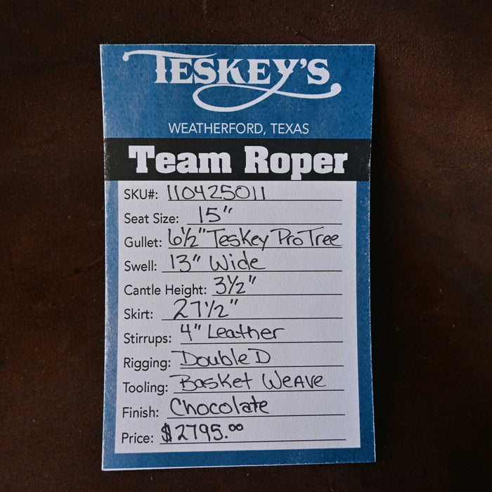 15" PATRICK SMITH TEAM ROPING SADDLE