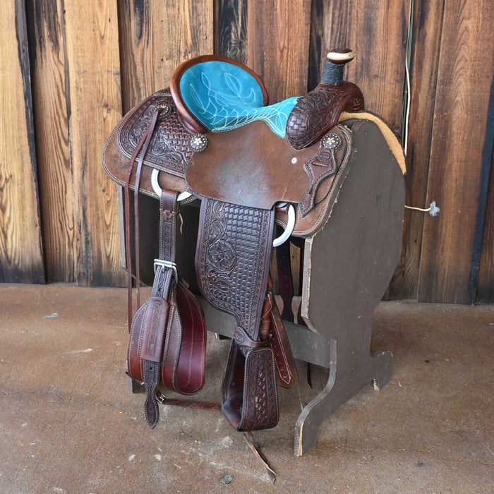 14" USED TESKEY'S TEAM ROPING SADDLE