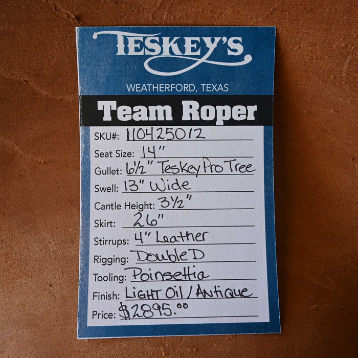 14" PATRICK SMITH TEAM ROPING SADDLE