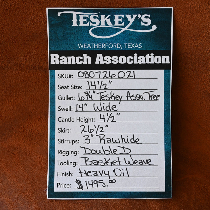 14.5" TESKEY'S RANCH ASSOCIATION SADDLE