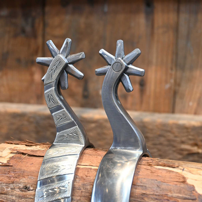 Brandon Bradley Silver Mounted 7pt. Spurs