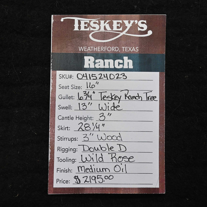 16" TESKEY'S RANCH SADDLE