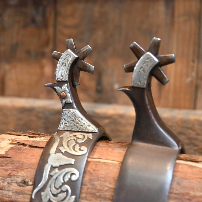 VIGIL Silver Mounted 6pt. Spurs