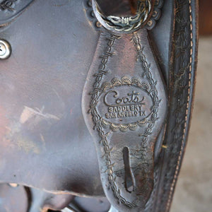 16" USED COATS RANCH CUTTING SADDLE Saddles Coats Saddlery   
