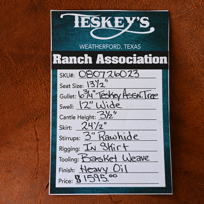 13.5" TESKEY'S RANCH ASSOCIATION SADDLE