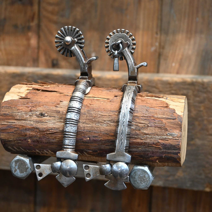 E. Garcia Silver and Copper Mounted Spurs