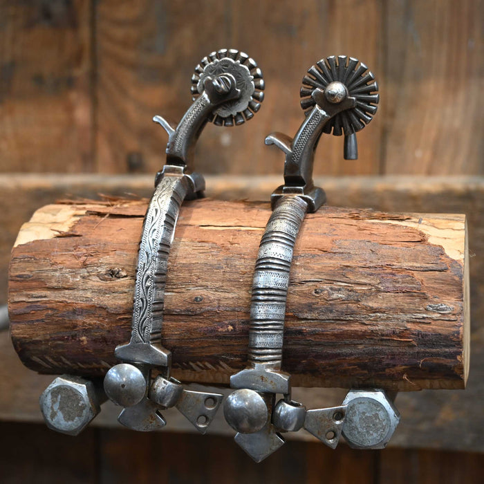 E. Garcia Silver and Copper Mounted Spurs