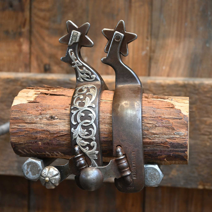 Kerry Kelley Silver Mounted 5pt. Spurs