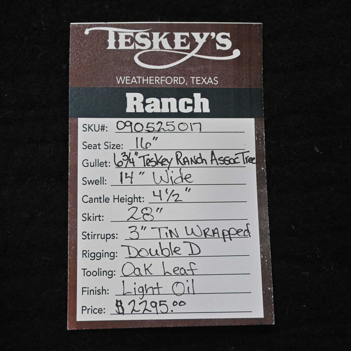 16" TESKEY'S RANCH SADDLE