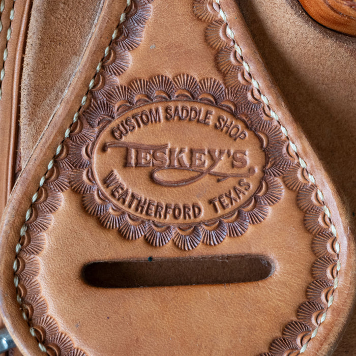 15" USED TESKEY'S TEAM ROPING SADDLE Saddles - Used Teskey's Saddlery