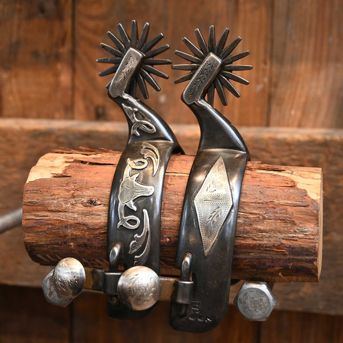 Jason Jarvis Silver Mounted Longhorn 6pt. Spurs 2297